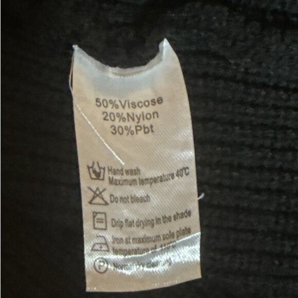 Deepself Women's Soft Lapel Ribbed Knitted Tunic Mini Dress Size XL Black NWT - Picture 9 of 9